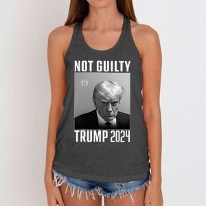 Not Guilty Trump 2024 Women's Knotted Racerback Tank