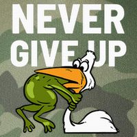Never Give Up Frog Bird Choking Funny Motivation Legacy Tie Dye Trucker Hat