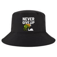 Never Give Up Frog Bird Choking Funny Motivation Cool Comfort Performance Bucket Hat