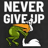 Never Give Up Frog Bird Choking Funny Motivation Cool Comfort Performance Bucket Hat