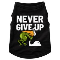 Never Give Up Frog Bird Choking Funny Motivation Doggie Tank