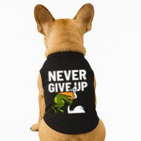 Never Give Up Frog Bird Choking Funny Motivation Doggie Tank