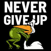 Never Give Up Frog Bird Choking Funny Motivation Hoodie