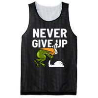 Never Give Up Frog Bird Choking Funny Motivation Mesh Reversible Basketball Jersey Tank