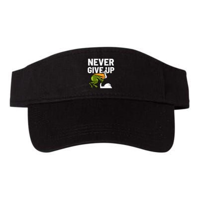Never Give Up Frog Bird Choking Funny Motivation Visor