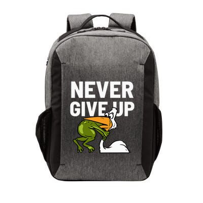 Never Give Up Frog Bird Choking Funny Motivation Vector Backpack