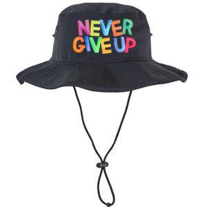 Never Give Up Motivational Colorful Quote Legacy Cool Fit Booney Bucket Hat