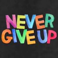 Never Give Up Motivational Colorful Quote Golf Towel
