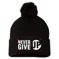 Never Give Up Pom Pom 12in Knit Beanie