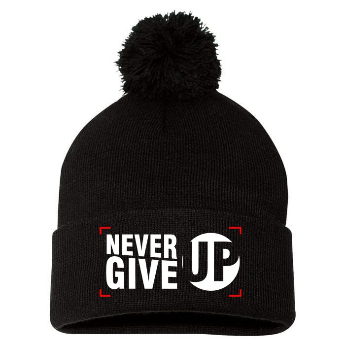 Never Give Up Pom Pom 12in Knit Beanie