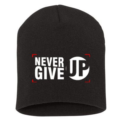 Never Give Up Short Acrylic Beanie