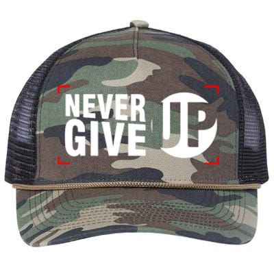 Never Give Up Retro Rope Trucker Hat Cap