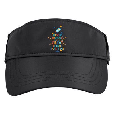 Never Give Up Because Great Things Take Time Rocketship Adult Drive Performance Visor