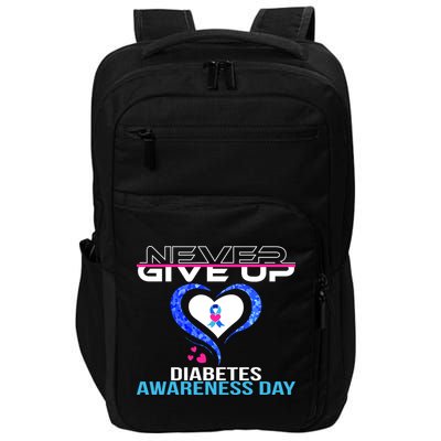 Never Give Up Diabetes Awareness Day Impact Tech Backpack
