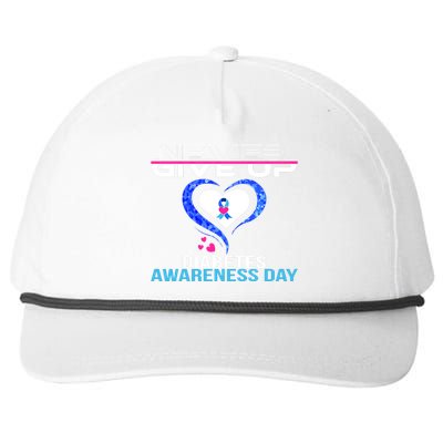 Never Give Up Diabetes Awareness Day Snapback Five-Panel Rope Hat