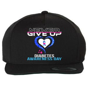 Never Give Up Diabetes Awareness Day Wool Snapback Cap