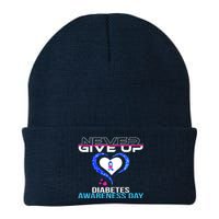 Never Give Up Diabetes Awareness Day Knit Cap Winter Beanie