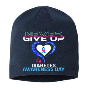 Never Give Up Diabetes Awareness Day Sustainable Beanie