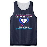 Never Give Up Diabetes Awareness Day Mesh Reversible Basketball Jersey Tank