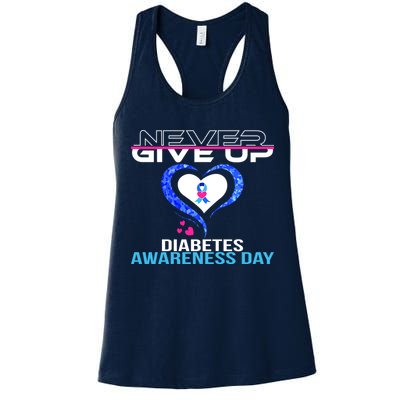 Never Give Up Diabetes Awareness Day Womens Tank Top
