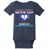 Never Give Up Diabetes Awareness Day Baby Bodysuit