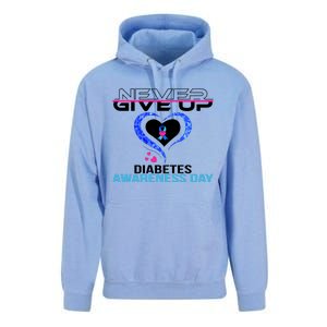 Never Give Up Diabetes Awareness Day Unisex Surf Hoodie