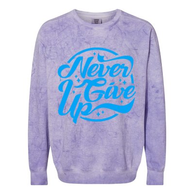 Never Give Up Colorblast Crewneck Sweatshirt