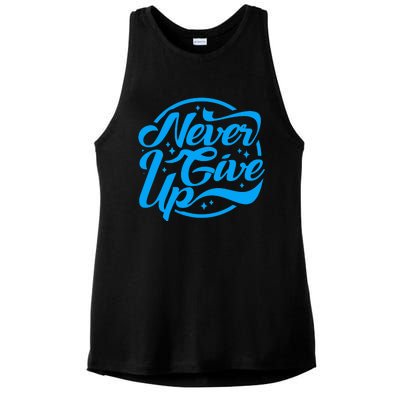 Never Give Up Ladies PosiCharge Tri-Blend Wicking Tank