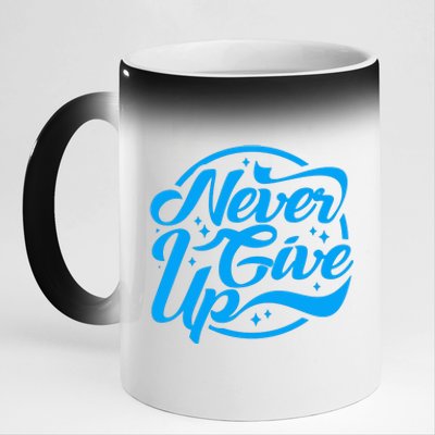 Never Give Up 11oz Black Color Changing Mug