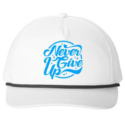 Never Give Up Snapback Five-Panel Rope Hat