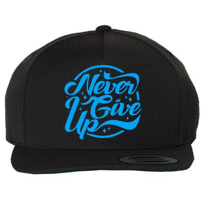 Never Give Up Wool Snapback Cap