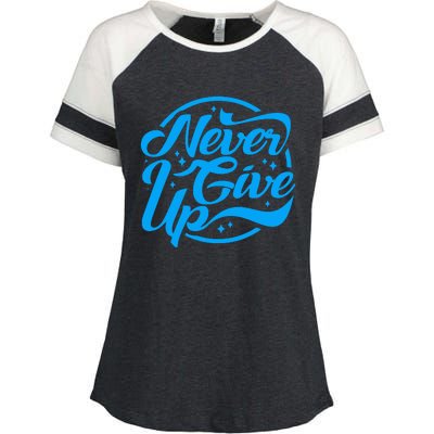 Never Give Up Enza Ladies Jersey Colorblock Tee