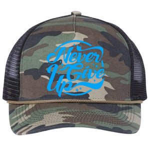 Never Give Up Retro Rope Trucker Hat Cap