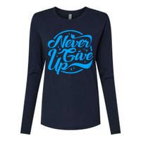 Never Give Up Womens Cotton Relaxed Long Sleeve T-Shirt