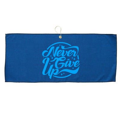 Never Give Up Large Microfiber Waffle Golf Towel