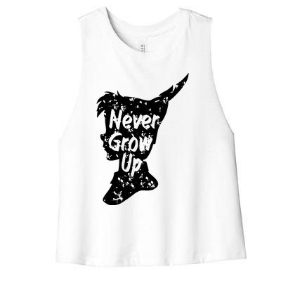 Never Grow Up Women's Racerback Cropped Tank