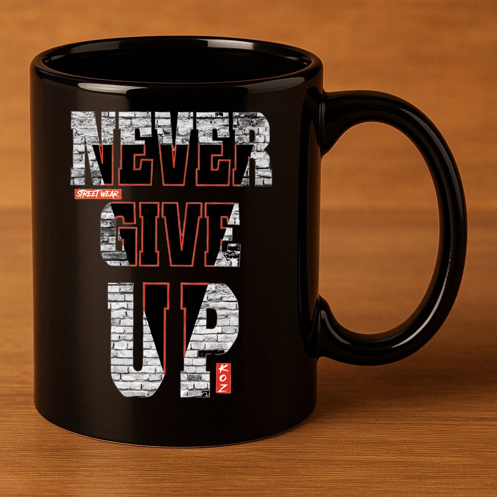 Never Give Up Stronger support inspiration trending gift idea 11oz C Handle Ceramic Mug