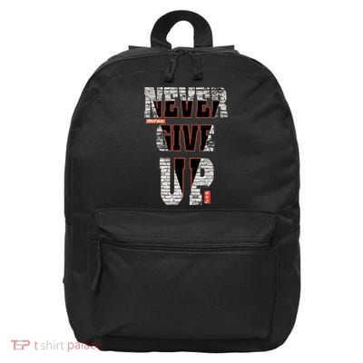 Never Give Up Stronger support inspiration trending gift idea 16 in Basic Backpack