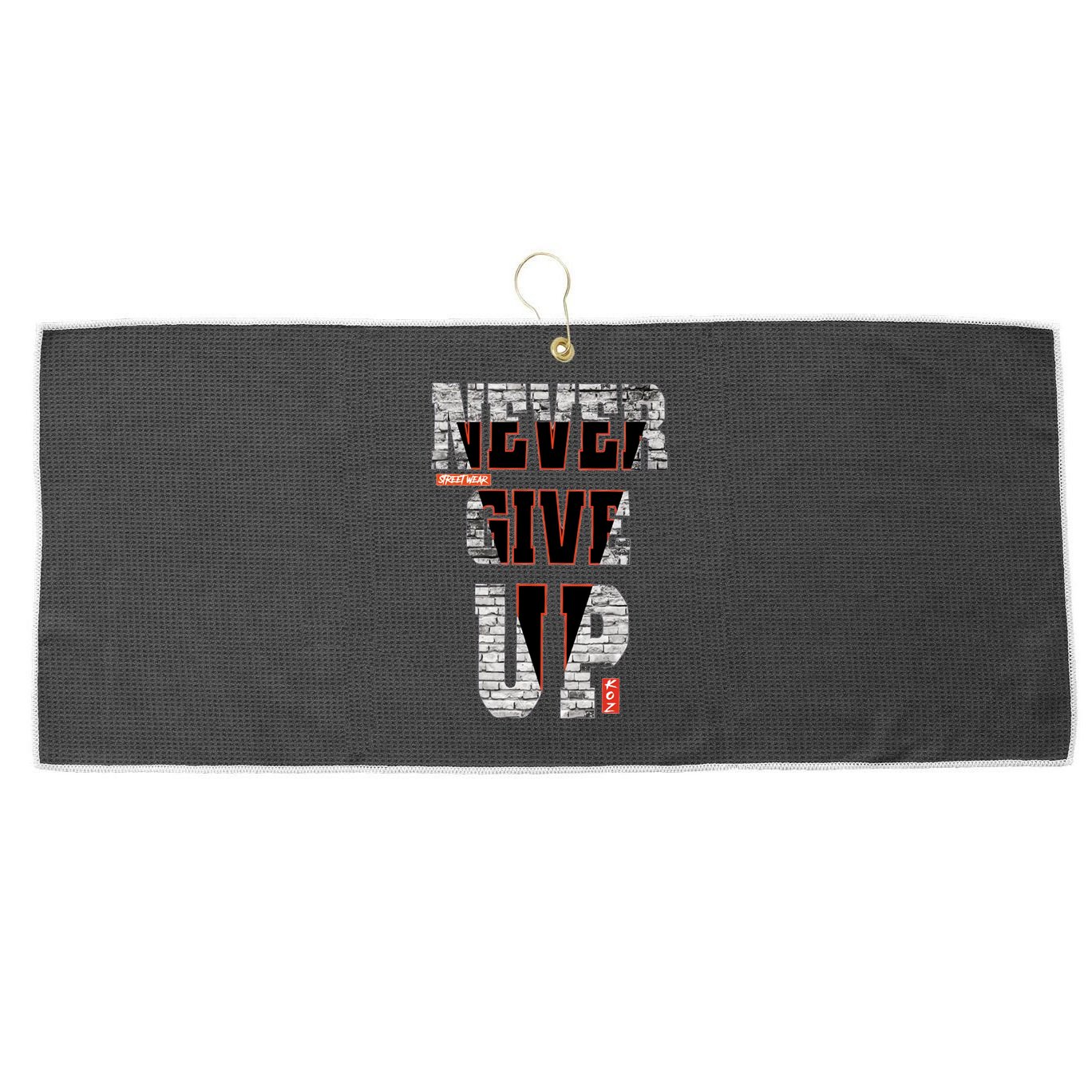 Never Give Up Stronger support inspiration trending gift idea Large Microfiber Waffle Golf Towel