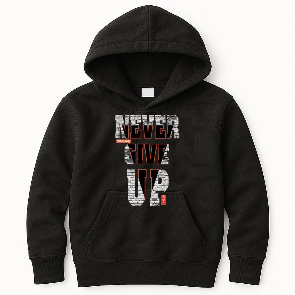 Never Give Up Stronger support inspiration trending gift idea Kids Hoodie