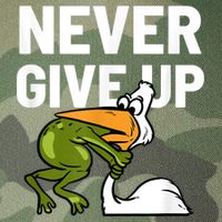 Never Give Up Frog Bird Choking Funny Motivation Legacy Tie Dye Trucker Hat