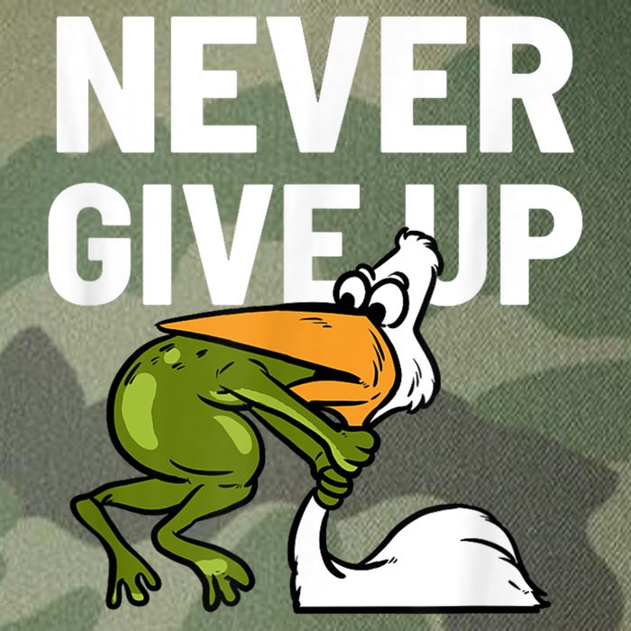 Never Give Up Frog Bird Choking Funny Motivation Legacy Tie Dye Trucker Hat