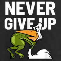Never Give Up Frog Bird Choking Funny Motivation Cool Comfort Performance Bucket Hat