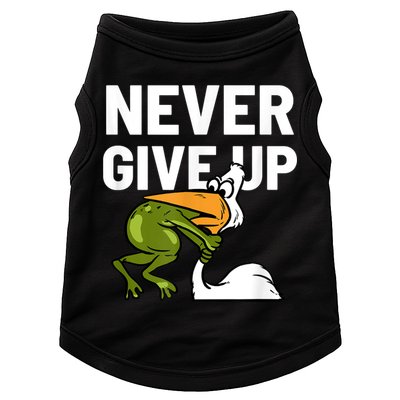 Never Give Up Frog Bird Choking Funny Motivation Doggie Tank