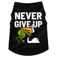 Never Give Up Frog Bird Choking Funny Motivation Doggie Tank