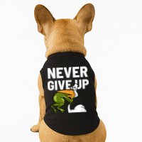 Never Give Up Frog Bird Choking Funny Motivation Doggie Tank