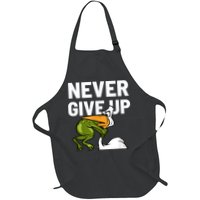 Never Give Up Frog Bird Choking Funny Motivation Apron