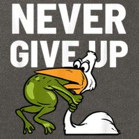 Never Give Up Frog Bird Choking Funny Motivation Cotton Canvas Backpack