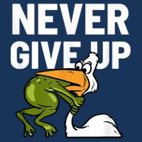 Never Give Up Frog Bird Choking Funny Motivation Infant Baby Jersey Bodysuit