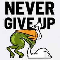 Never Give Up Frog Bird Choking Funny Motivation Garment-Dyed Sweatshirt